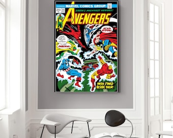 Avengers Comic Book Cover Canvas Print: Superhero Wall Art