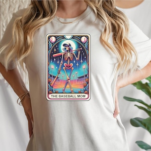 Baseball Mom Tarot Card Shirt, Baseball Mom Shirt, Skeleton Baseball Mama Tee, Mothers Day Gift, Baseball Mom Gift, Halloween Tee