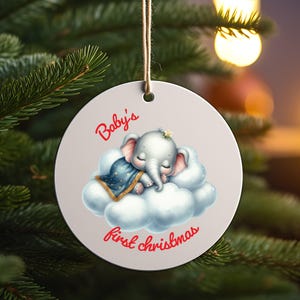 Cloud Baby Christmas Keepsake, Adorable Elephant Baby Ornament, First Holiday Tree Decoration,Perfect Gift for Baby 2024 Celebration