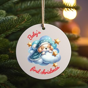 Baby&#39;s First Christmas Ornament, Puppy Design 2024 Holiday Gift, Special Keepsake for Baby Girl or Baby Boy Memories,Christmas tree ornament