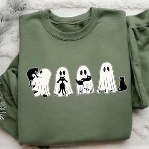 Spökkatt Halloween-tröja: Spöklik höst-tröja