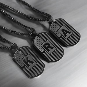 Collar colgante con patrón de letras de acero inoxidable, collar colgante personalizado para hombres, colgante grabado personalizado, regalo personalizado, regalo para él