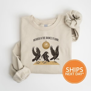 Raven Hoodie, Dark Academia Crewneck, Witchy Bird Sweatshirt, Vintage Crow Graphic, Cozy Gothic Minimalist Pullover