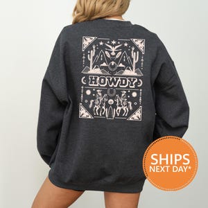 Western Crewneck Sweatshirt, Cozy Unisex Hoodie, Retro Cowboy Streetwear, Neutral Country Concert Outfit