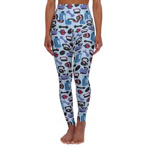 Fitness Vibe High Waisted Yoga Leggings, Workout Pants, Gym Wear, Exercise Tights, Sports Leggings, Activewear, Gym Print