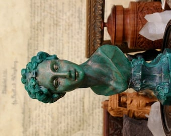 Atlantean Elf Bust - Green Patina