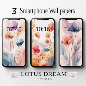 Floral Telefon Hintergrundbilder, Aquarell Hintergrundbilder, Minimalistische Smartphone Hintergrundbilder, iPhone Ästhetischer Hintergrund, Boho Hintergrundbilder, Frühlings Hintergrundbilder