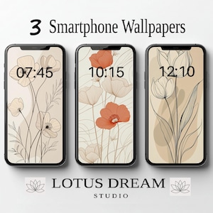 Floral Telefon Hintergrundbilder, Aquarell Hintergrundbilder, Minimalistische Smartphone Hintergrundbilder, iPhone Ästhetischer Hintergrund, Boho Hintergrundbilder, Frühlings Hintergrundbilder