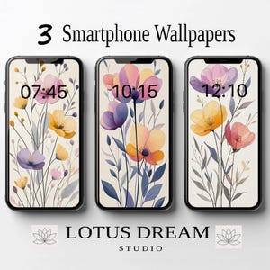 Floral Telefon Hintergrundbilder, Aquarell Hintergrundbilder, Minimalistische Smartphone Hintergrundbilder, iPhone Ästhetischer Hintergrund, Boho Hintergrundbilder, Frühlings Hintergrundbilder