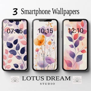 Floral Telefon Hintergrundbilder, Aquarell Hintergrundbilder, Minimalistische Smartphone Hintergrundbilder, iPhone Ästhetischer Hintergrund, Boho Hintergrundbilder, Frühlings Hintergrundbilder