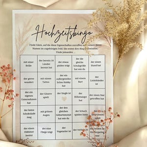 Hochzeitsbingo zum Ausdrucken – Lustiges Spiel für Gäste | Einzigartige Karten | Sofort-Download