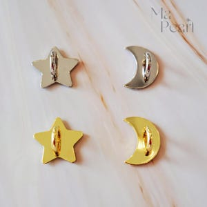 Star and Moon Adhesive Hooks, Gold or Silver. Stylish Alloy Hooks for Tumblers, Bottles, Phones, and More, Durable & Decorative