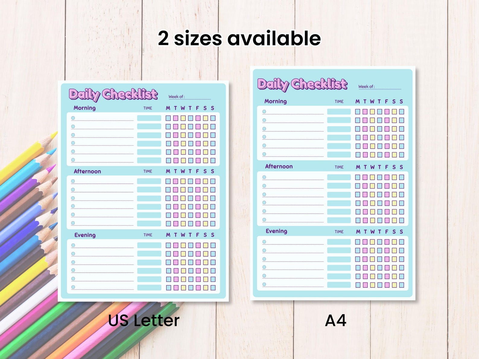Printable Daily Checklist, Daily Routine, Daily Task Planner, Task ...