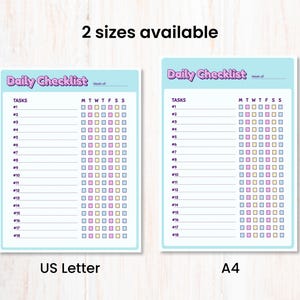 Printable Daily Checklist, Daily Task Planner, Daily Routine, Task ...