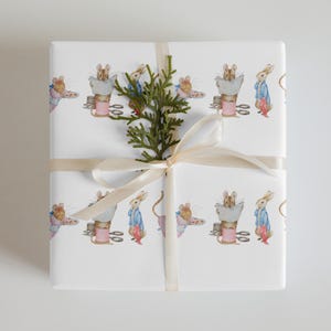 Carta da regalo di Beatrix Potter, carta da regalo di Peter Rabbit, Jemima Puddle-Duck, Jeremy Fisher, Two Bad Mice, fogli per baby shower a forma di coniglietto