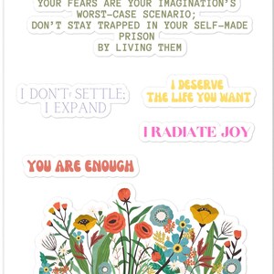 Motivationsaufkleber, gute Stimmungsaufkleber, inspirierende Aufkleber, Aufkleber für psychische Gesundheit, lustige Mädchenaufkleber, positive Aufkleber, Wasseraufkleber