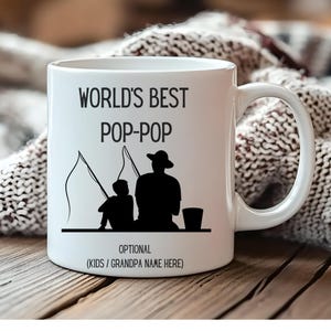 Personalisierte Pop Pop Tasse der Welt, Pop-Pop Geschenk, personalisiertes Opa Geschenk, Angeln Design Geschenk - Pop-Pop Vatertag, Pop-Pop.