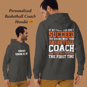 Coach Hoodie, Custom Basketball Sweatshirt, Gift For Basketball Coach, Basketball Coach Sweatshirt, Custom Team Hoodie, Personalized Coach