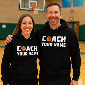 Basketball Team Coach Hoodie, Custom Name Sweatshirt, Gift For Coaches, Basketball Coach Gift, Basketball Custom Coach