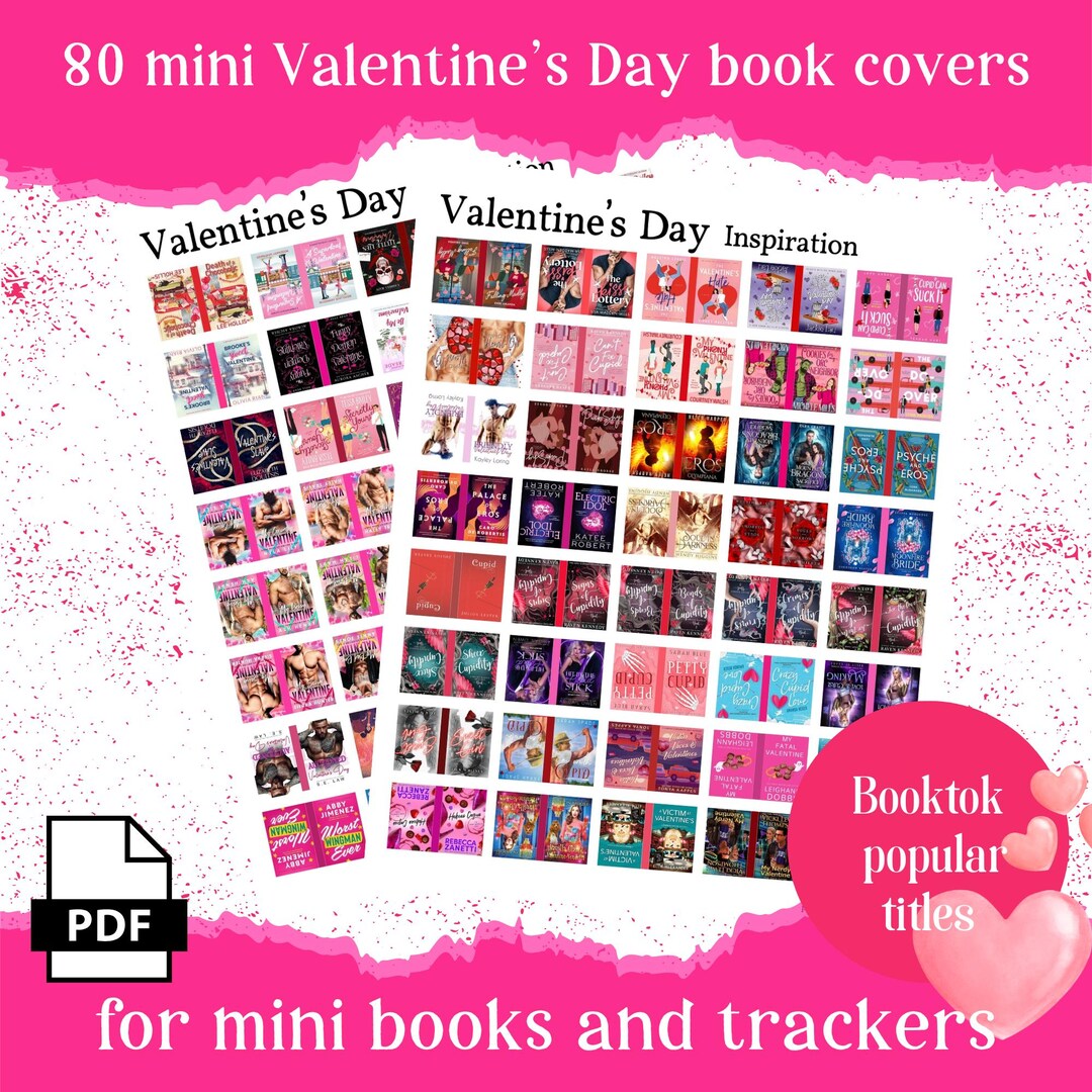 200 Valentine's Inspo Mini Book Covers, Printable Pdf for Booktok TBR ...
