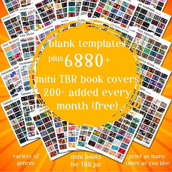 ALL ACCESS mini book templates, printable pdf for Booktok TBR jar, reading tracker, book nooks & ornaments, anxiety bookshelf, dollhouse