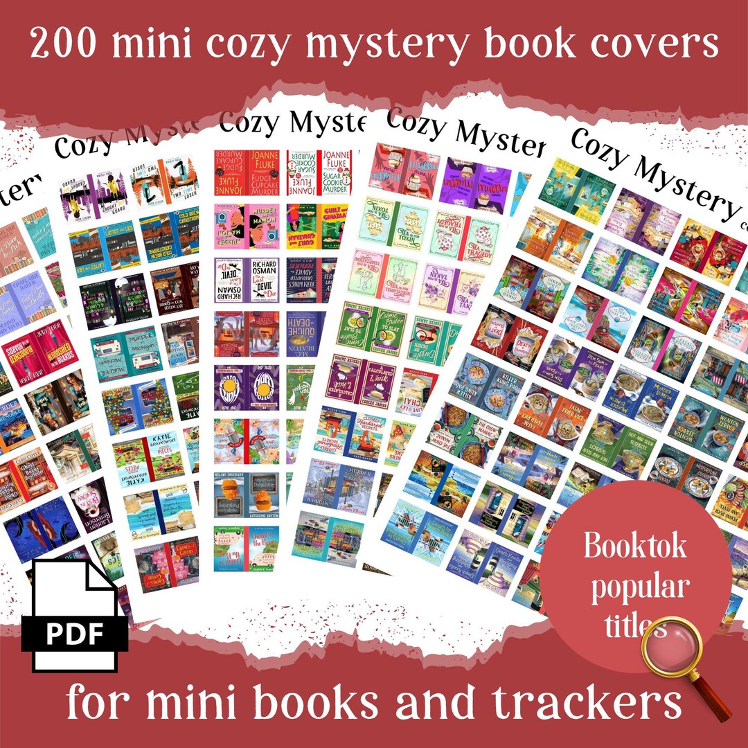 200 Cozy Mystery Mini Book Covers, Printable Pdf for Booktok TBR Jar ...