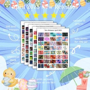 200 April 2025 new release mini book covers, printable, Booktok TBR jar, reading tracker, book nook, ornament, anxiety bookshelf, dollhouse