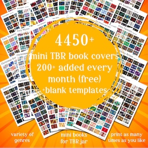 ALL ACCESS mini book templates, printable pdf for Booktok TBR jar, reading tracker, book nooks & ornaments, anxiety bookshelf, dollhouse