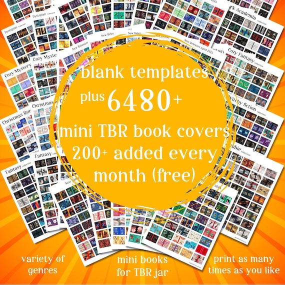 ALL ACCESS mini book templates, printable pdf for Booktok TBR jar, reading tracker, book nooks & ornaments, anxiety bookshelf, dollhouse