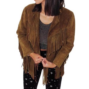 Western Fringe Jacket Women | Cowgirl Style Leather Coat | Boho Rodeo Outfit | Vintage Western Jacket for Concerts | Fall Festival Cowgirl