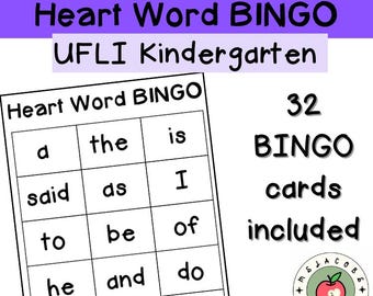 UFLI Heart Word BINGO