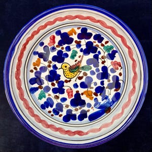 Authentic Deruta HandPainted Italian Majolica Pottery Bowl 5.5”wide Vibrantly Colourful Renaissance ‘Galletto Orvieto’ Motif
