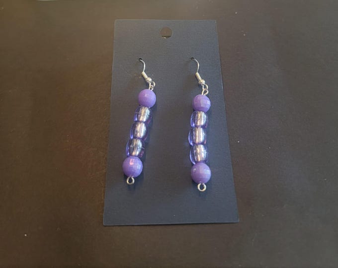 purple worm earrings