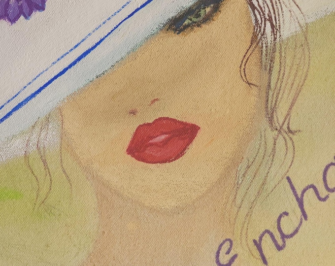 Enchanted hand-painted canvas tote bag