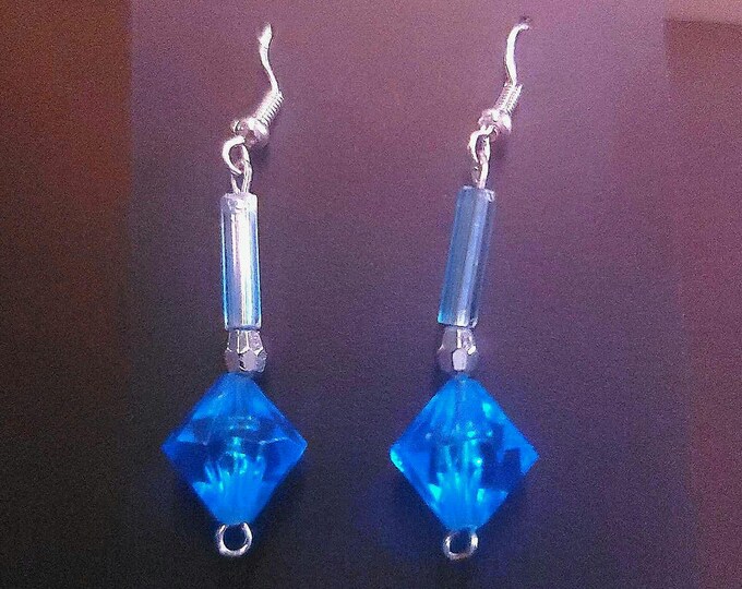 shiny blue earrings