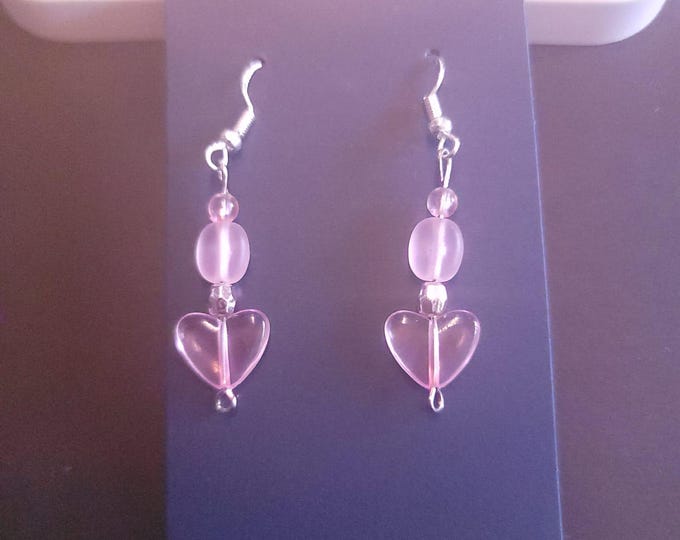 pink heart earrings