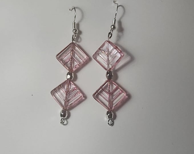 2" drop glass bead earrings with gold earloops