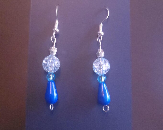 blue rain drop earrings