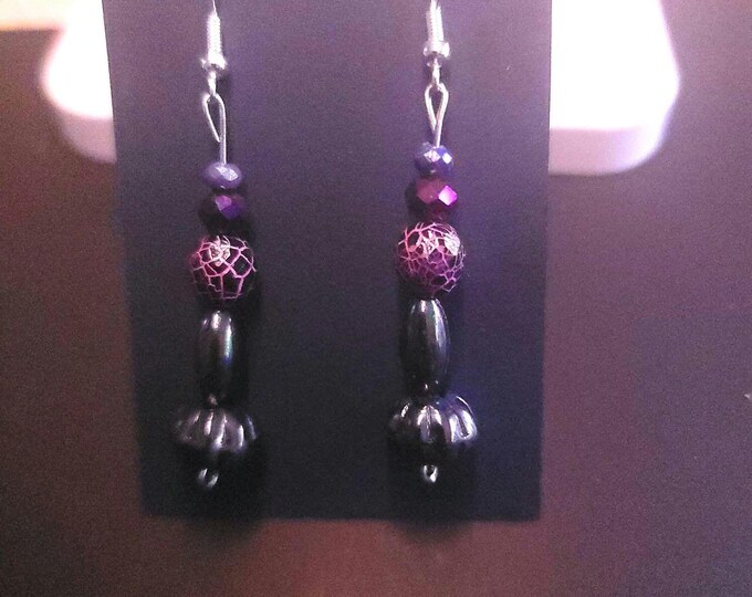 dark purple whimsical earrings
