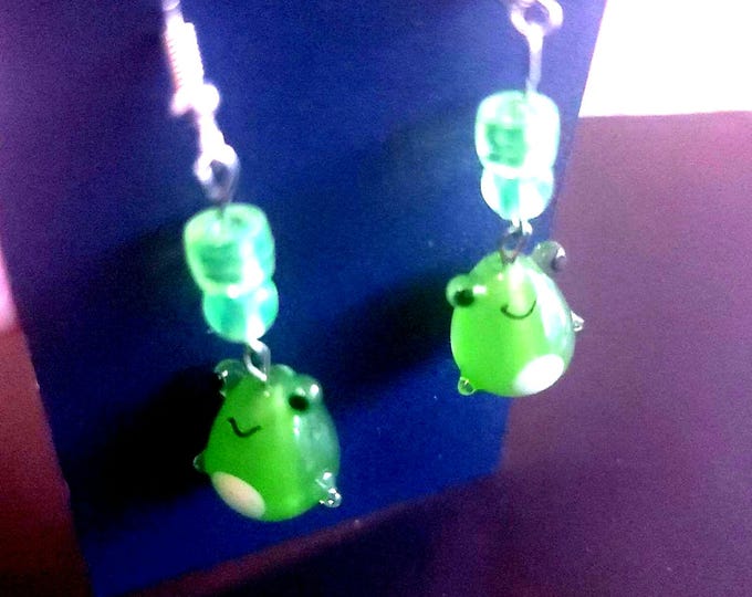 frog earrings