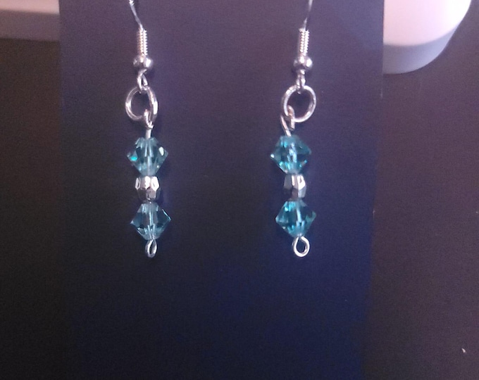 sparking blue earrings