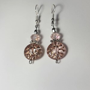 2&quot; drop glass bead earrings with silver earloops