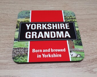 Yorkshire Grandma Coaster: Tea Lover Gift, Made in Yorkshire