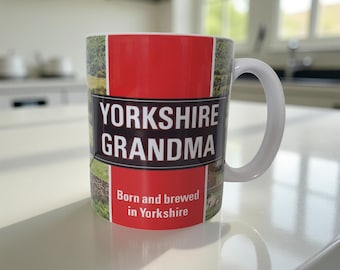 Yorkshire Grandma Mug: Handcrafted Ceramic Tea Cup, Born and Brewed in Yorkshire