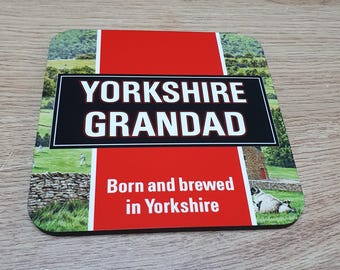 Yorkshire Grandad Coaster: Tea Lover Gift, Handmade in Yorkshire