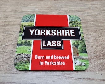 Yorkshire Lass Coaster: Tea Lover Gift, Brewed in Yorkshire