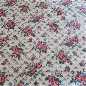 1930s floral print cotton, feedsack, ROSE trellis fabric , large amount image 4