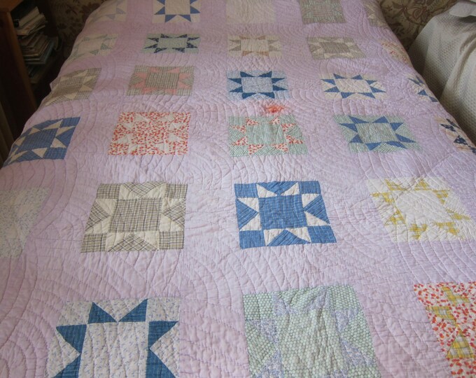 Antique Quilt Cutter Quilt Kings Crown Vintage Patchwork Etsy