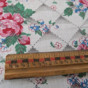 1930s floral print cotton, feedsack, ROSE trellis fabric , large amount image 5