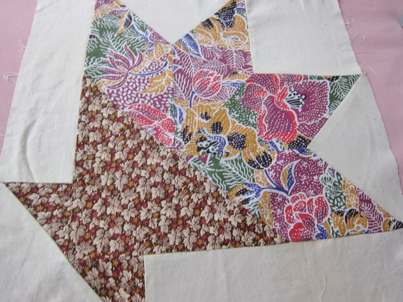lot quilt blocks unfinished patchwork quilting projects Vintage QUILT blocks vintage quilt LOT 10 PATCHWORK